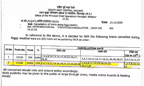 सारनाथ एक्सप्रेस कई दिन रद्द रहेगी सारनाथ एक्सप्रेस कई दिन रद्द रहेगी