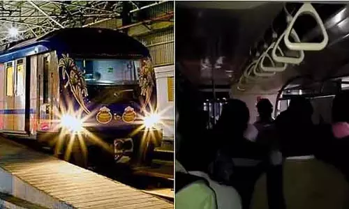 तकनीकी खराबी के कारण मेट्रो ट्रेन बीच में ही रुकी: यात्री फंसे तकनीकी खराबी के कारण मेट्रो ट्रेन बीच में ही रुकी: यात्री फंसे