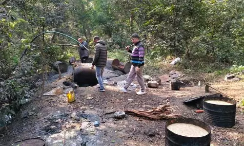 Nahan: माजरा पुलिस ने पकड़ी और नष्ट की 2600 लीटर शराब