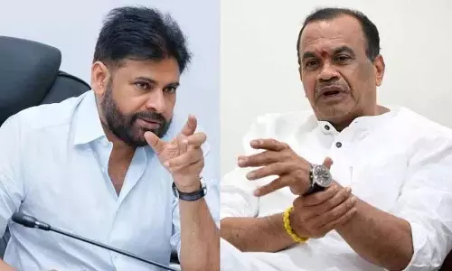 Pawan Kalyan के तेलंगाना-कोनासीमा वाले बयान पर कोमाटिरेड्डी ने उनकी फिल्मों पर बैन लगाने की धमकी दी Pawan Kalyan के तेलंगाना-कोनासीमा वाले बयान पर कोमाटिरेड्डी ने उनकी फिल्मों पर बैन लगाने की धमकी दी