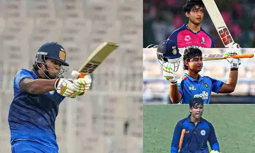 Vaibhav का फिर से कत्लेआम.. 57 गेंदों में शतक जड़ा Vaibhav का फिर से कत्लेआम.. 57 गेंदों में शतक जड़ा