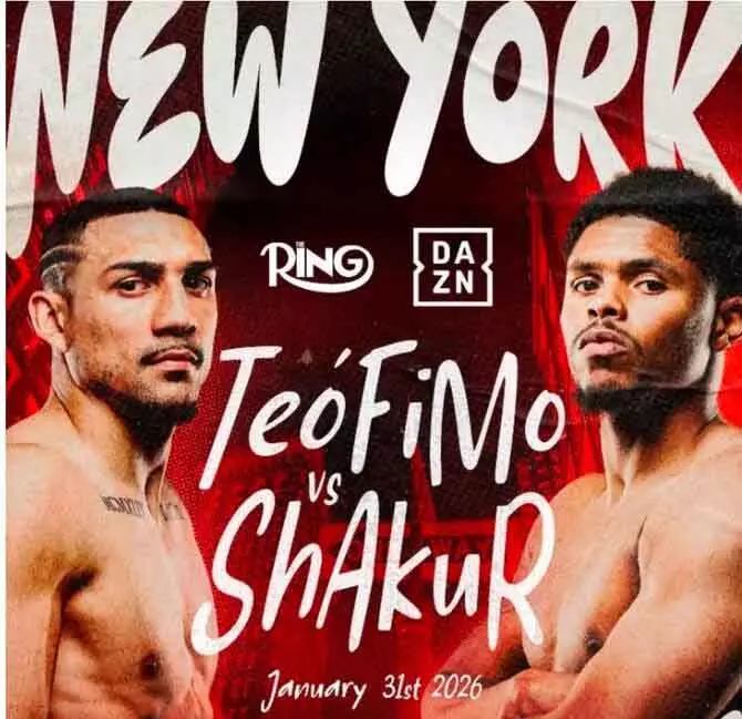 Teofimo Lopez vs. शकूर स्टीवेन्सन: “द रिंग 6” में 31 जनवरी को महामुकाबला Teofimo Lopez vs. शकूर स्टीवेन्सन: “द रिंग 6” में 31 जनवरी को महामुकाबला
