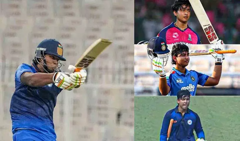 Vaibhav का फिर से कत्लेआम.. 57 गेंदों में शतक जड़ा Vaibhav का फिर से कत्लेआम.. 57 गेंदों में शतक जड़ा