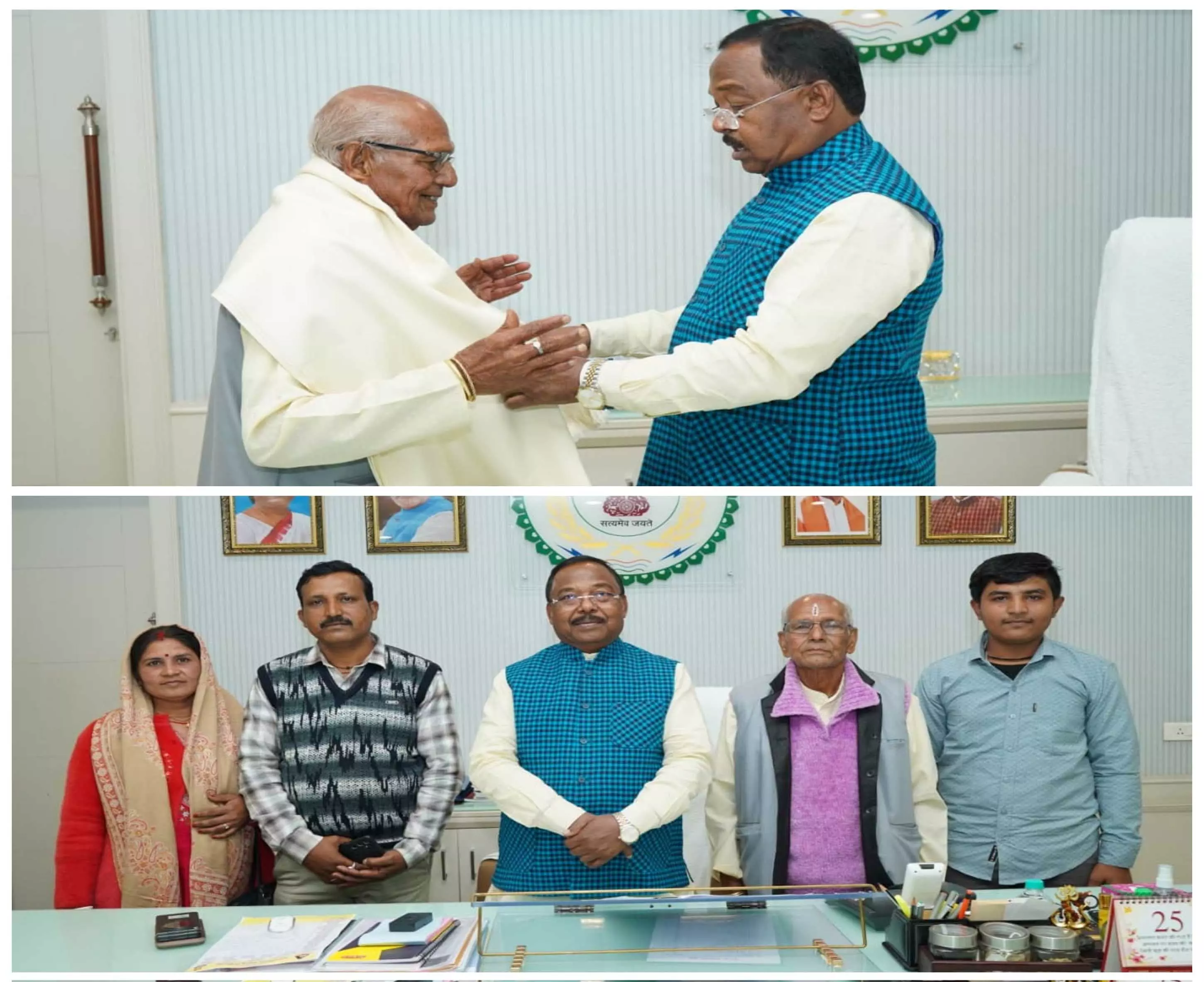 कृषिमंत्री रामविचार नेताम ने BJP जिला मंत्री सुबोध विश्वास से सौजन्य भेंट की कृषिमंत्री रामविचार नेताम ने BJP जिला मंत्री सुबोध विश्वास से सौजन्य भेंट की