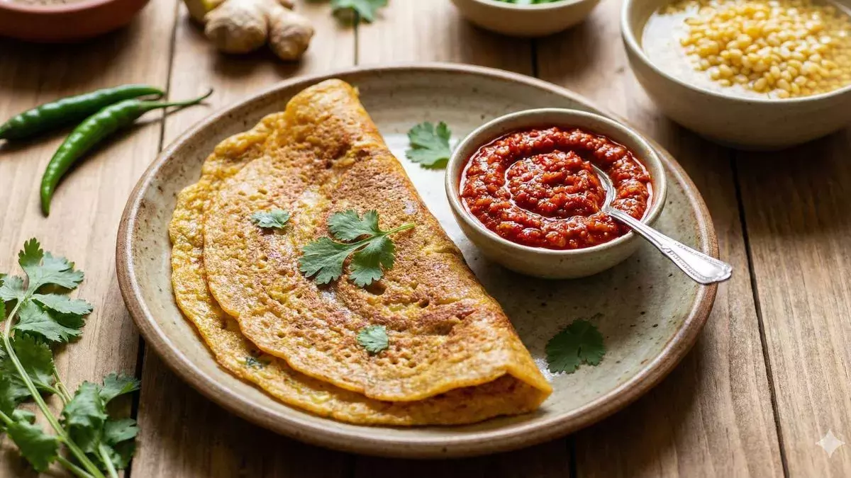 Protein से भरपूर मूंगदाल चीला – हेल्दी मॉर्निंग रेसिपी Protein से भरपूर मूंगदाल चीला – हेल्दी मॉर्निंग रेसिपी