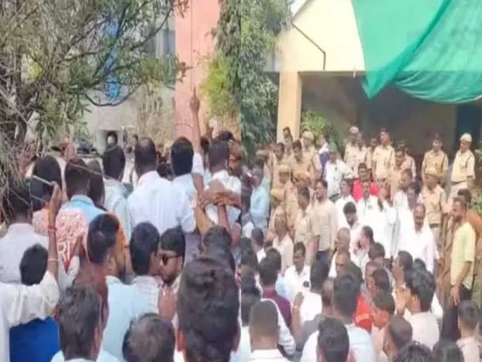 Sangli में आष्टी स्ट्रांग रूम के बाहर महा विकास अघाड़ी का विरोध प्रदर्शन Sangli में आष्टी स्ट्रांग रूम के बाहर महा विकास अघाड़ी का विरोध प्रदर्शन