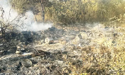 झोपड़ी में आग लगने से महिला जिंदा जली झोपड़ी में आग लगने से महिला जिंदा जली