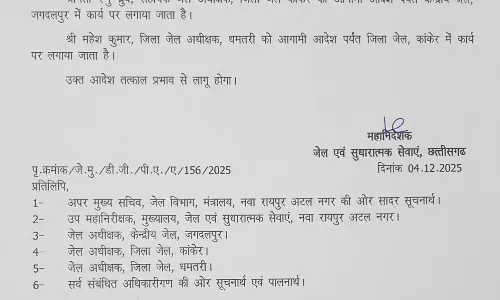 जिला जेल की जेलर पर एक्शन, कल कांग्रेस नेता की हुई थी मौत जिला जेल की जेलर पर एक्शन, कल कांग्रेस नेता की हुई थी मौत