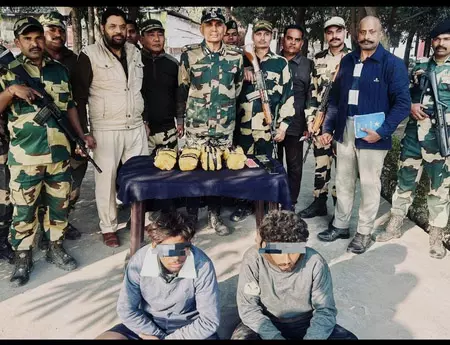 BSF ने पांच नशा तस्करों को किया गिरफ्तार, भारी मात्रा में हेरोइन जब्त BSF ने पांच नशा तस्करों को किया गिरफ्तार, भारी मात्रा में हेरोइन जब्त