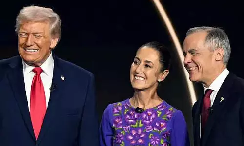 Trump ने वर्ल्ड कप ड्रॉ में कनाडा और मैक्सिको के नेताओं से ट्रेड पर बात की।