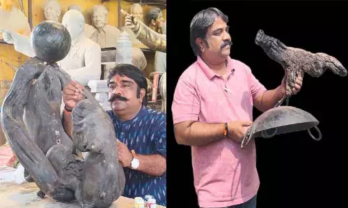 प्रसिद्ध मूर्तिकार Hothi Baswaraj के लिए एक दुर्लभ सम्मान