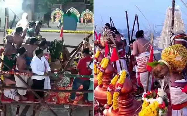 Kanchipuram के एकंबरनाथर मंदिर का महा कुंभाभिषेकम समारोह बड़े उत्साह के साथ आयोजित किया गया Kanchipuram के एकंबरनाथर मंदिर का महा कुंभाभिषेकम समारोह बड़े उत्साह के साथ आयोजित किया गया