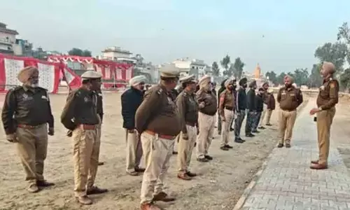 Nakodar में चुनाव से पहले शांति सुनिश्चित करने के लिए फ्लैग मार्च किया गया Nakodar में चुनाव से पहले शांति सुनिश्चित करने के लिए फ्लैग मार्च किया गया