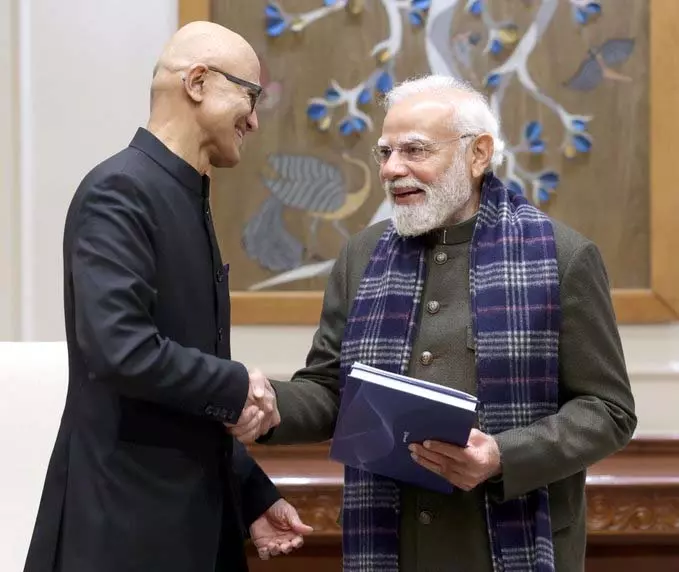 Microsoft का भारत में AI फ्यूचर के लिए $17.5B निवेश, पीएम मोदी से बैठक के बाद ऐलान Microsoft का भारत में AI फ्यूचर के लिए $17.5B निवेश, पीएम मोदी से बैठक के बाद ऐलान
