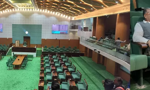 छत्तीसगढ़ का नया विधानसभा भवन, पत्रकार दीर्घा से फ्लोर की तस्वीर