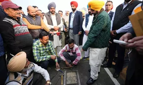 Punjab के मुख्यमंत्री भगवंत मान ने पटियाला रोड का निरीक्षण किया