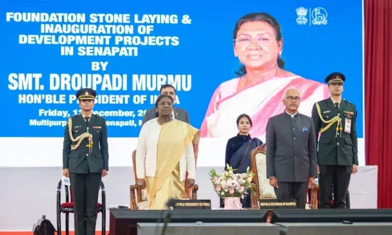 Manipur में राष्ट्रपति ने 1,500 करोड़ रुपये की विकास पहलें लॉन्च कीं