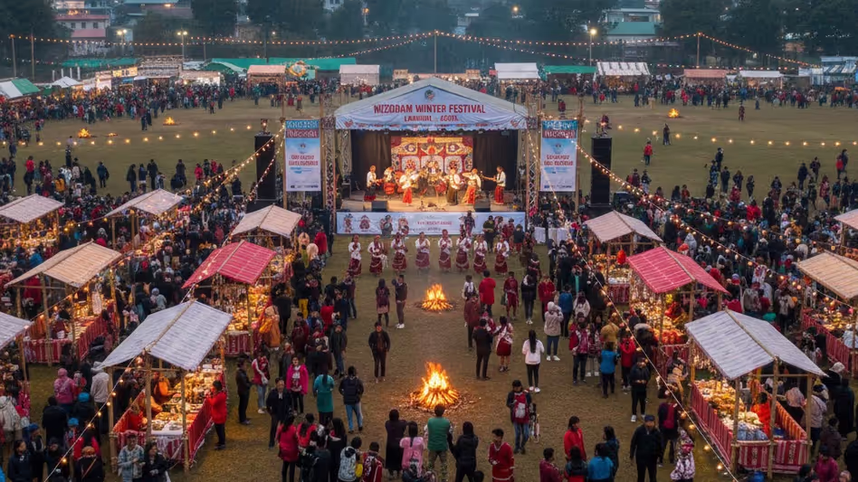 Mizoram : आइजोल के लामुअल मैदान में शीतकालीन उत्सव का आयोजन किया Mizoram : आइजोल के लामुअल मैदान में शीतकालीन उत्सव का आयोजन किया