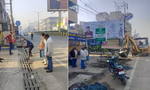 शंकर नगर मार्ग के नालियों में सघन सफाई अभियान चलाया गया