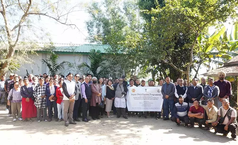 Nagaland यूनिवर्सिटी ने किसानों को मधुमक्खी के छत्ते बांटे Nagaland यूनिवर्सिटी ने किसानों को मधुमक्खी के छत्ते बांटे