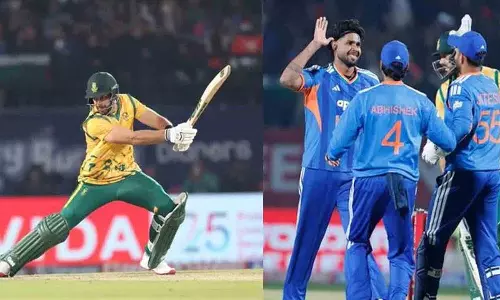 अर्शदीप और कुलदीप ने धर्मशाला में South Africa को 117 रन पर रोका अर्शदीप और कुलदीप ने धर्मशाला में South Africa को 117 रन पर रोका