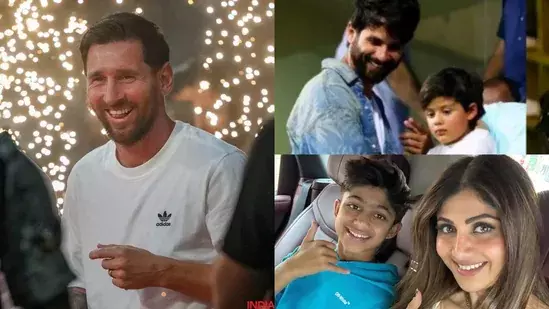 Shahid Kapoor ,Shilpa Shetty के बच्चे लियोनेल मेसी से मिले Shahid Kapoor ,Shilpa Shetty के बच्चे लियोनेल मेसी से मिले