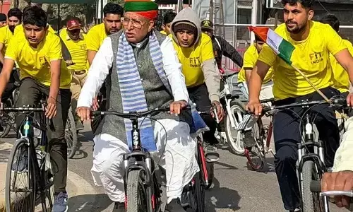 Bikaner: केंद्रीय मंत्री की फिटनेस अपील, साइकिल रेस का आयोजन