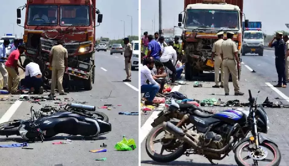 Rajasthan: तेज रफ्तार ट्रक ने पति-पत्नी और मासूम को रौंदा Rajasthan: तेज रफ्तार ट्रक ने पति-पत्नी और मासूम को रौंदा