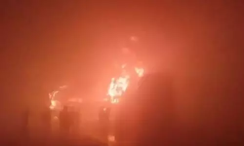 बसों और कारों में टक्कर के बाद लगी आग, 4 की मौत