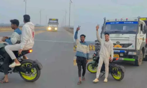 Bihar: युवाओं ने सड़क पर बाइक खड़ी कर जानलेवा रील बनाई, ट्रक तेज़ी से गुज़रा