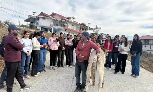 Himachal: एग्री-यूनिवर्सिटी के इंटर्न को घोड़ों के कल्याण और दयालुता से संभालने की ट्रेनिंग दी गई Himachal: एग्री-यूनिवर्सिटी के इंटर्न को घोड़ों के कल्याण और दयालुता से संभालने की ट्रेनिंग दी गई
