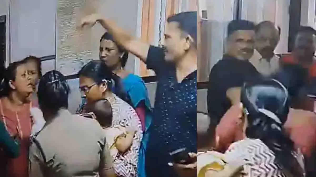 केरल पुलिस विवाद: 3 महीने के बच्चे को गोद में लिए महिला को SHO ने मारा थप्पड़ केरल पुलिस विवाद: 3 महीने के बच्चे को गोद में लिए महिला को SHO ने मारा थप्पड़