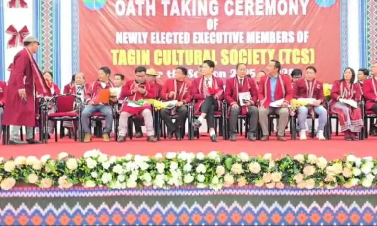 Arunachal में टैगिन कल्चरल सोसाइटी के नवनिर्वाचित सदस्यों ने ली शपथ Arunachal में टैगिन कल्चरल सोसाइटी के नवनिर्वाचित सदस्यों ने ली शपथ