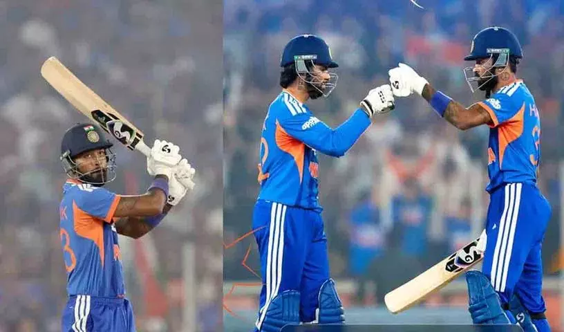 Pandya और तिलक की फिफ्टी ने भारत को बड़ा स्कोर दिया Pandya और तिलक की फिफ्टी ने भारत को बड़ा स्कोर दिया
