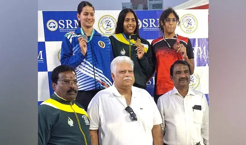 Vritti Agarwal ने इंटर-यूनिवर्सिटी चैंपियनशिप में 1500 मीटर फ्रीस्टाइल में गोल्ड मेडल जीता
