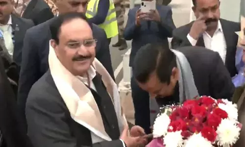 जेपी नड्डा लखनऊ पहुंचे KGMU के 21वें दीक्षांत समारोह में शामिल होने