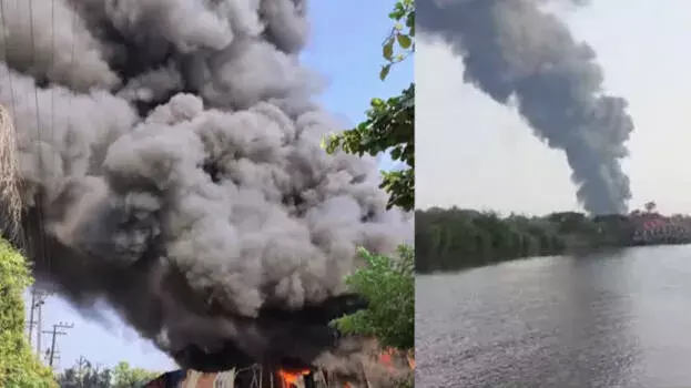 kerala: थालास्सेरी की प्लास्टिक फैक्ट्री में आग लगने से हालत गंभीर