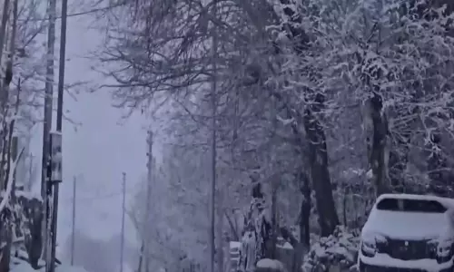 पहली बर्फबारी के साथ Leh शीतकालीन स्वर्ग में बदला