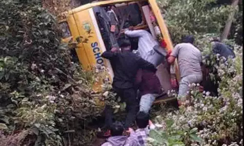 स्कूल पिकनिक बस खाई में गिरी,ओडिशा में 1 की मौत, कई घायल