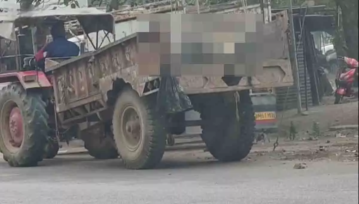 Chhatarpur में सफाई कर्मचारियों ने गाय के शव को कूड़े के ट्रक में लादा Chhatarpur में सफाई कर्मचारियों ने गाय के शव को कूड़े के ट्रक में लादा