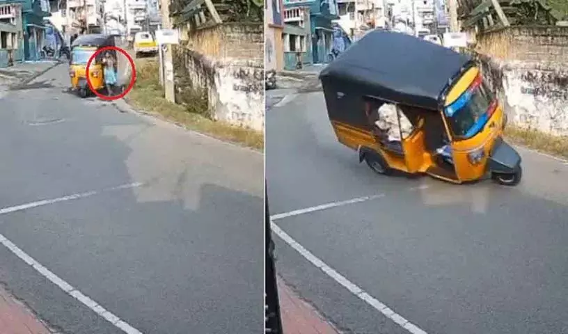 तेज़ रफ़्तार ऑटो ने महिला को टक्कर मारी, दो बार पलटा; CCTV फुटेज वायरल तेज़ रफ़्तार ऑटो ने महिला को टक्कर मारी, दो बार पलटा; CCTV फुटेज वायरल
