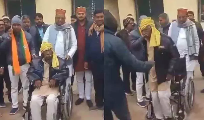 Uttar Pradesh के सुल्तानपुर में व्हीलचेयर मिलने के बाद लाभार्थी पैदल चलने लगा Uttar Pradesh के सुल्तानपुर में व्हीलचेयर मिलने के बाद लाभार्थी पैदल चलने लगा