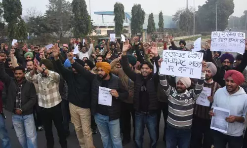 Ludhiana: कृषि विश्वविद्यालय के छात्रों ने कैंपस में पेड़ काटने के फैसले का विरोध किया Ludhiana: कृषि विश्वविद्यालय के छात्रों ने कैंपस में पेड़ काटने के फैसले का विरोध किया