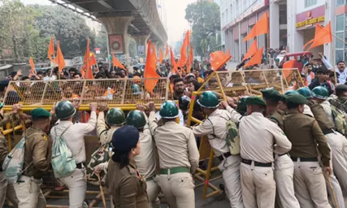 बांग्लादेश में हिंदुओं के खिलाफ हिंसा पर Tripura में विरोध प्रदर्शन