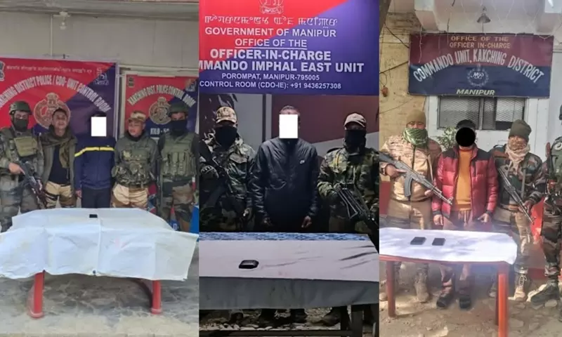 Manipur: PLA-PREPAK के तीन कैडरों की गिरफ्तारी, जबरन वसूली का आरोप