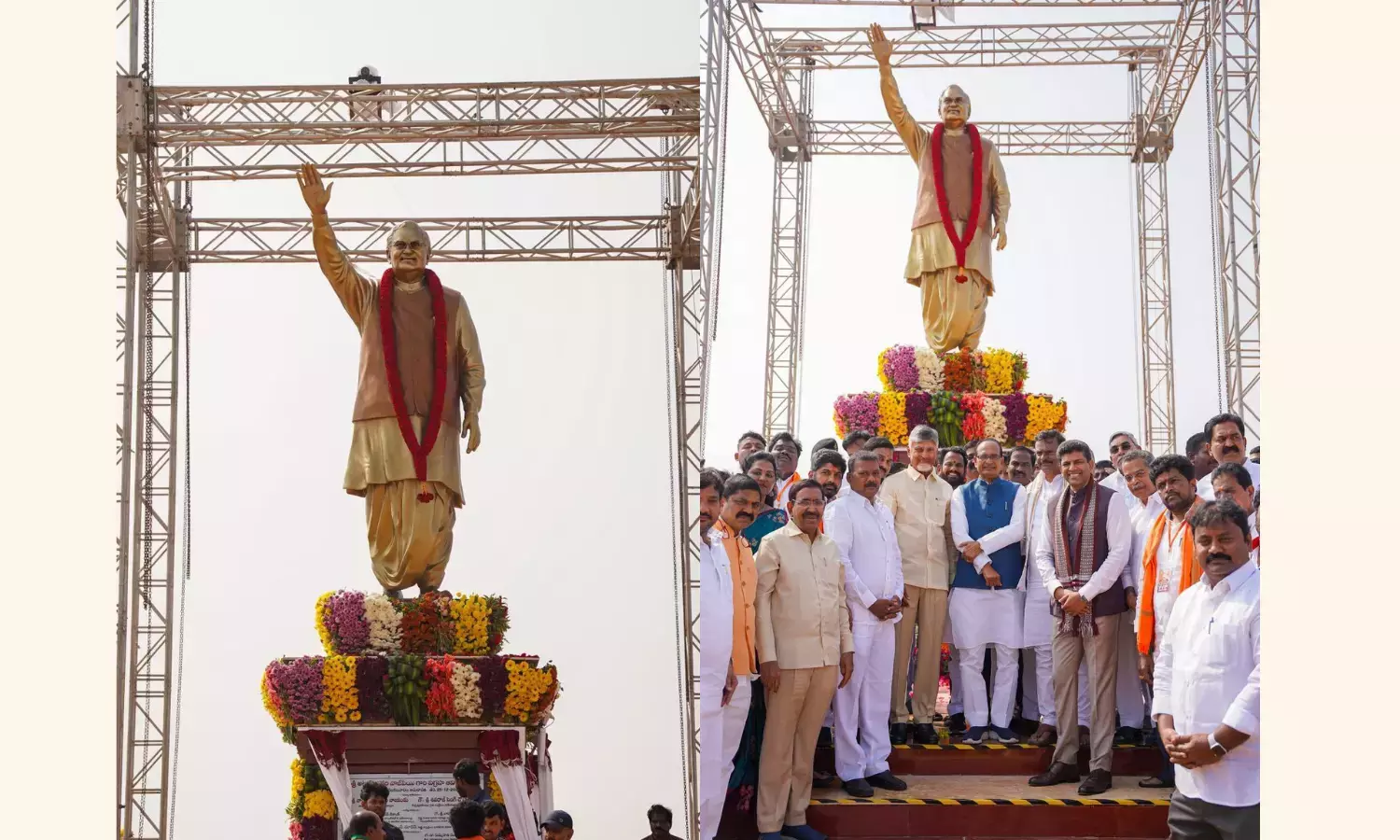Amravati में वाजपेयी की प्रतिमा का अनावरण किया गया Amravati में वाजपेयी की प्रतिमा का अनावरण किया गया