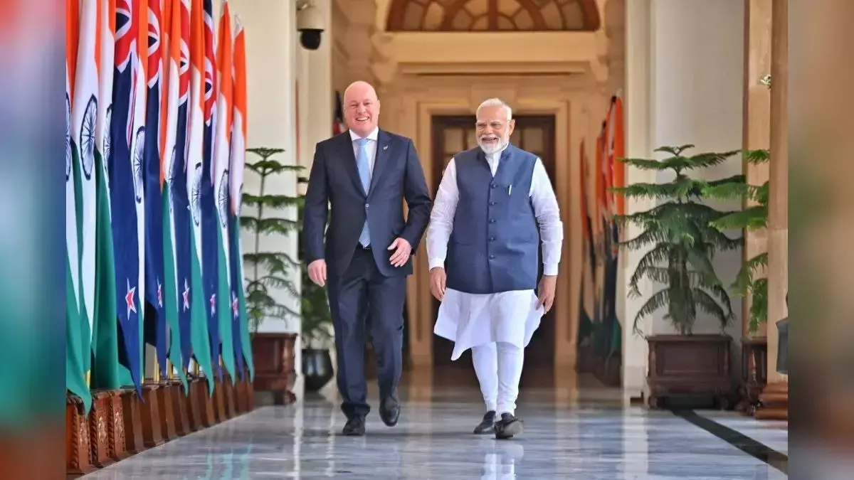 New Zealand के प्रधानमंत्री क्रिस्टोफर लक्सन ने भारत के साथ मुक्त व्यापार समझौते की सराहना