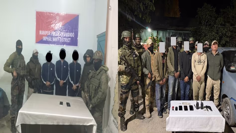 Manipur : सुरक्षा बलों ने इंफाल में कई ऑपरेशन में KCP के 8 कैडर गिरफ्तार किए Manipur : सुरक्षा बलों ने इंफाल में कई ऑपरेशन में KCP के 8 कैडर गिरफ्तार किए