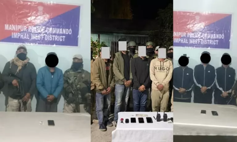 Manipur: 48 घंटे की कार्रवाई में KCP के 9 कैडर गिरफ्तार; हथियार बरामद Manipur: 48 घंटे की कार्रवाई में KCP के 9 कैडर गिरफ्तार; हथियार बरामद