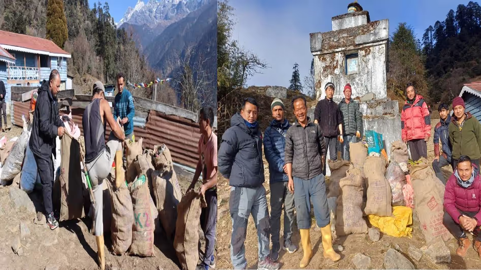 SKM के युवाओं ने कंचनजंगा नेशनल पार्क में ज़ोंगरी-गोएचाला ट्रेकिंग रूट पर सफाई अभियान चलाया